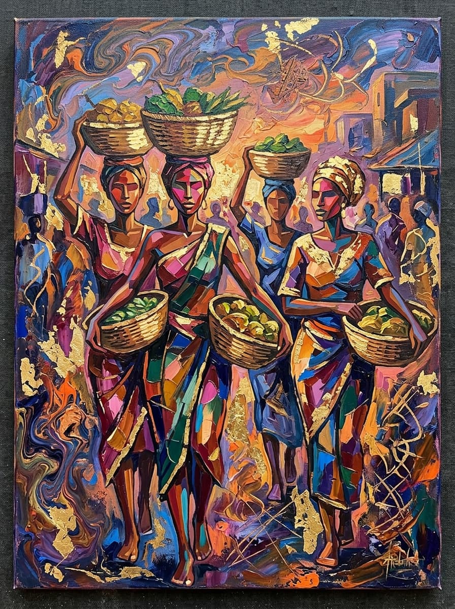 Market Women at Dusk